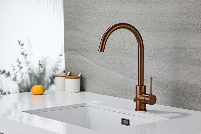 Köksblandare Rundad m/dm-avstängning Koppar